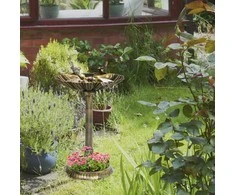 "Outsunny" stovinti paukščių vonia, plastikinė paukščių vonia, šalčiui atsparus paukščių baseinas, žiemai atsparus vandens lovelis laukiniams paukščiams, vandens dubuo, vandens punktas sode, terasoje, balkone 49,5 x 38 x 81 cm, bronza