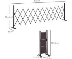 Outsunny Sulankstoma tvorelė 35-300 cm, idealiai tinka sodui 103,5 cm