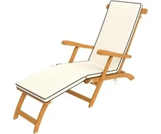 Outsunny sulankstomas medinis sodo krėslas su kojų atrama, čiužiniu, ergonomiškas gultas, atsparus oro sąlygoms kempingo krėslas, sodo kėdė iki 160 kg, skirta sodui, atostogoms, laukui, paplūdimiui, baseinui, tikmedis