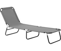 Outsunny Sulankstomas saulės gultas - pilkas 188 x 56 x 28 cm