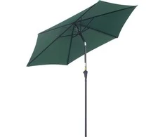 "Outsunny" sulankstomas skėtis skėtis sodo skėtis su rankine rankena aliuminio 180/㎡ poliesterio tamsiai žalia ∅2,6 x 2,35 m