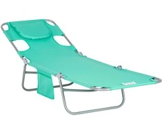 "Outsunny" sulankstomas sodo gultas su skaitymo langeliu, galvos pagalvėle, 5 padėčių reguliuojamu atlošu, oro sąlygoms atsparus kempingo gultas, maksimali apkrova 120 kg, skirtas sodui, paplūdimiui, baseinui, žalias