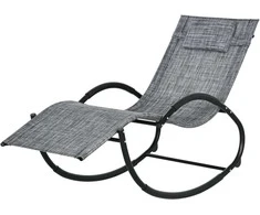 "Outsunny" supamasis gultas, supamasis krėslas su pagalve, sodo gultas, pilka, 155 x 61 x 88 cm