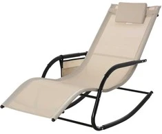 Outsunny Supamasis sodo gultas - Smėlio spalvos 150 x 62 x 88 cm