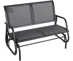 Outsunny Supamasis suolas su 2 sėdimomis vietomis - Pilka 120 x 70 x 85 cm