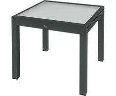 Outsunny Table Extensible de Jardin Grande Taille Matmenys: 160L x 80W x 75H cm Aliuminis Tamsiai pilka Grūdinto stiklo stalviršis Skaidrus