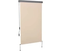 "Outsunny" vertikali markizė, balkono markizė su rankine rankenėle, apsauganti nuo vėjo, šoninis roletas, kreminės baltos spalvos, 120x200 cm