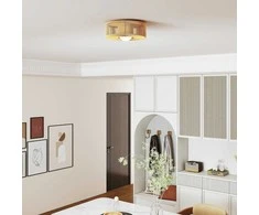 Pakabinamas šviestuvas HOMCOM Lubinis šviestuvas, boho stiliaus pakabinama lempa su G9 LED lizdu, apvalus kanapių virvės gaubtas