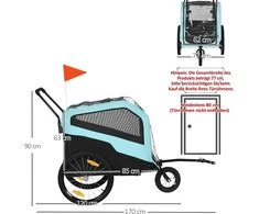 Pawhut 2-in-1 dviračio priekaba šunims iki 30 kg