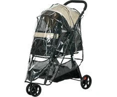 PawHut 2 in 1 vežimėlis šunims vežimėlis šunims su lietaus dangčiu sulankstomas šunims ir katėms iki 10 kg vežimėlis katėms su pagalvėlėmis tinkliniai langai durelės krepšys vežimėlis katėms vežimėlis vežimėlis chaki spalvos