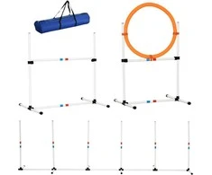 Pawhut 3 dalių šunų agility treniruočių rinkinys