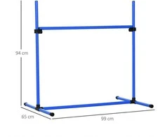 Pawhut Agility kliūčių rinkinys, slalomo lazdos, šunų dresavimo rinkinys, 4 x kliūtys, 99x65x94cm
