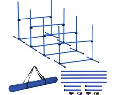 Pawhut Agility kliūčių rinkinys, slalomo lazdos, šunų dresavimo rinkinys, 4 x kliūtys, 99x65x94cm