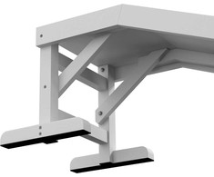 PawHut naminių gyvūnėlių rampa su neslidžiu kilimėliu, šunų laiptai, skirta šunims iki 30 kg, pušies mediena, poliesteris, balta/pilka, 125 x 40 x 35,5 cm