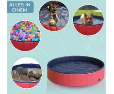 PawHut baseinas šunims XXL baseinas baseinas baseinas plastikas+medis Mėlyna Ø160xH30cm Vasaros pramogos