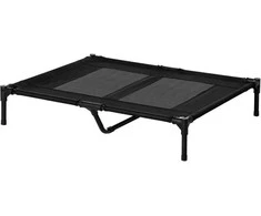 "PawHut Dog Lounger" pakeliamas lauko gultas ir sofa šunims, Oksfordo juoda, 92x76x18cm