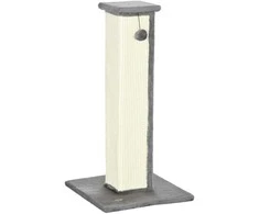 PawHut draskyklė 81 cm aukščio draskyklė iš sizalio su kamuoliuku, idealiai tinka katėms iki 5kg, skirta naudoti patalpose, pilkos ir kreminės spalvos
