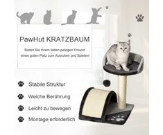 Pawhut Draskyklė, stabilus kačių medis, pilkos spalvos, 35,5x37x46cm