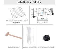 PawHut aptvaras smulkiems gyvūnams, metalinis tinklinis, lankstus, juodas, 106x73x36cm