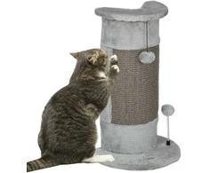 "PawHut" kampinis draskymo stovas, kačių draskyklė 58 cm, pilkos spalvos