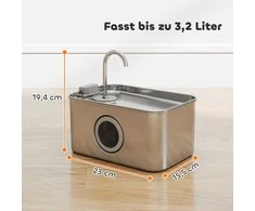 PawHut katės fontanėlis 3,2 l, geriamasis fontanėlis katėms su tyliu siurbliu ir aktyvintos anglies filtru
