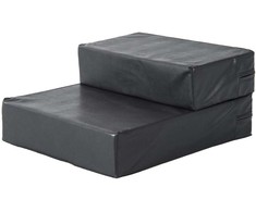 Pawhut Laiptai naminiams gyvūnėliams su 2 pakopomis, laiptai šunims ir katėms, juodi, L45xW39xH20cm