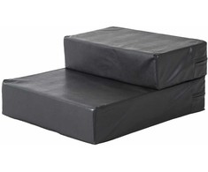 Pawhut Laiptai naminiams gyvūnėliams su 2 pakopomis, laiptai šunims ir katėms, juodi, L45xW39xH20cm
