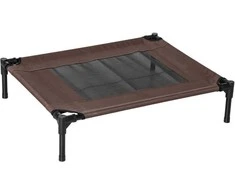 PawHut Lauko lova šunims Tvirtas gultas šunims 600D Oxford Brown 76x61x18cm Šunys ir katės
