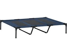 PawHut lova šunims lauko lova šunims lova katėms metalinė oksfordo audinio tamsiai mėlyna 122x92x23cm