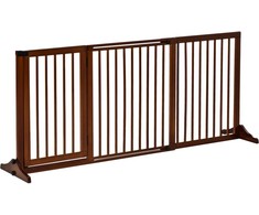 Pawhut Medinė laisvai pastatoma apsauginė tvorelė augintiniams 113-166x36x71cm