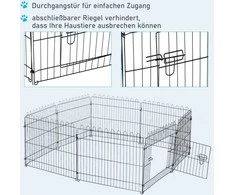 Pawhut Metalinė sulankstoma tvorelė augintiniams, šuniukų aptvaras 71x61cm