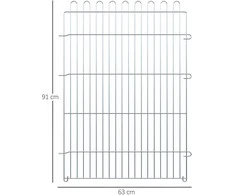 Pawhut Metalinė sulankstoma tvorelė augintiniams, šuniukų aptvaras 63x91 cm