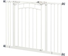 Pawhut Metaliniai apsauginiai varteliia, automatiškai užsidarančios durelės, 74-100 cm, be gręžimo