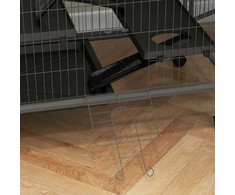 "Pawhut" narvas graužikams Daugiafunkcinis 4 platformos 3 rampos 4 durys Matmenys 80L x 52W x 128H cm Plieninis pilkas sidabrinis juodas