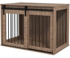 Pawhut Narvas šunims su stalviršiu, medinis narvas šunims iki 30 kg, 98 x 58 x 67 cm