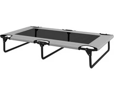 PawHut paaukštinta sulankstoma šunų lova, lauko šunų gultas su tinkliniu dizainu, kvėpuojantis, dideliems šunims šviesiai pilkas Oksfordas 107 x 61 x 20 cm
