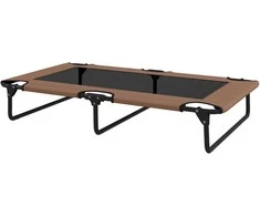PawHut pakeliamas, sulankstomas šunų guolis, lauko šunų gultas su tinkliniu dizainu, orui pralaidus, dideliems šunims kavinės rudos spalvos Oxford 107 x 61 x 20 cm