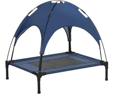 PawHut Pet Bed Lauko baldakimas Padidintas tinklelis UV apsauga Tamsiai mėlyna Vidutinio dydžio šunys