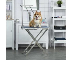"PawHut Pet Grooming Arm" sulankstoma šukavimo ranka su spaustuvu, reguliuojama šuns šukavimo stalo ranka su laikikliu, skirta vidutinio dydžio šunims