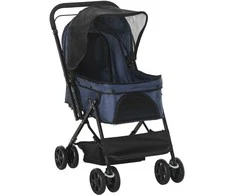 PawHut Pet vežimėlis Cat Buggy Oxford Mėlyna 76,5x52x95cm Maži šunys ir katės