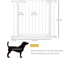 Pawhut Reguliuojami apsauginiai varteliai laiptams 75-96 cm automatinio uždarymo sistema