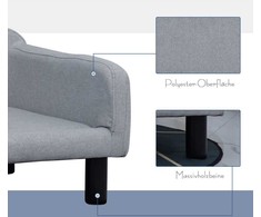 "PawHut" sofa šunims Stilinga sofa augintiniams su užvalkalu ir medinėmis kojomis, 82x54x36cm