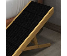 "PawHut" sulankstoma rampa šunims, reguliuojamo aukščio augintinių rampa, neslystanti pagalba mažiems ir vidutinio dydžio šunims iki 15 kg, 83,5 x 35 x 47,5 cm, gamta