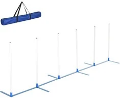 Pawhut Šunų slalomo lazdos, Agility treniruočių įranga 305 x 60 x 94 cm