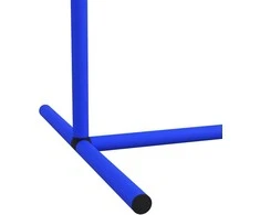 PawHut šunų dresūros įranga, šunų vikrumo (agility) rinkinys, 4 dalių kliūčių rinkinys senyviems šunims, dresūros rinkinys su krepšiu, mėlyna/geltona, 88 x 64 x 95 cm