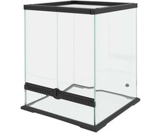"PawHut" terariumas roplių maitinimo dėžutė Ventiliacija prieš pabėgimą 120L stiklinis terariumas kabelių valdymas amfibijų voras metalas juodas 45x45x60cm