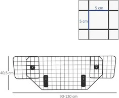 PawHut šunų apsauginės grotelės, universalios automobilių bagažinės grotelės, reguliuojamos pertvaros šunims, metalinės, juodos spalvos, (90-120)x40,5 cm