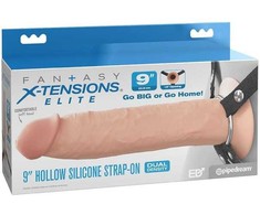 Pipedream Silikoninis tuščiaviduris diržinis dvigubo tankio 9 colių, FANTASY X-TENSIONS ELITE