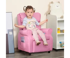 Reguliuojama vaikiška sofa HOMCOM su kojų atrama, patogus vaikiškas fotelis 3–5 metų vaikams, rožinė, 58x53x70 cm, puikiai tinka berniukams ir mergaitėms