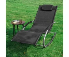 Sobuy 2 x supamasis krėslas, poilsio kėdė, lauko baldai, 2 sėdimos vietos, juoda, OGS28-SCHx2